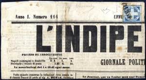 1861, copia del giornale di Napoli ... 
