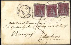 1851, lettera da Pisa il 17.9 per Urbino ... 