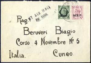 1946, Lettera di posta aerea da Rodi ... 