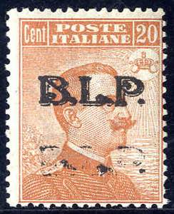 1923, B. L. P., 20 Cent. arancio con ... 