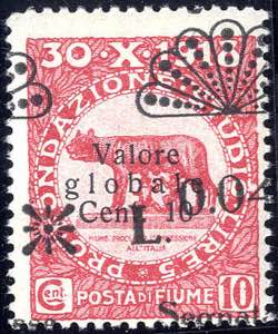 1921, Segnatasse, 0,04 su 10 Cent. carminio, ... 