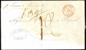 1866, Unfrankierter Brief von Puerto Cabello ... 