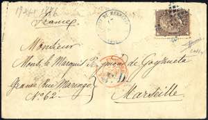 1876, lettera 1° porto da Tripoli di ... 