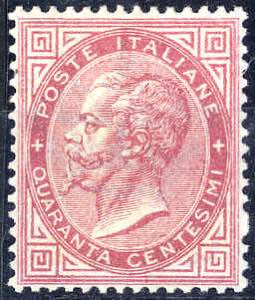 1863/65, De La Rue, 40 Cent. rosa carminio, ... 
