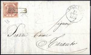 Cirignola, lettera del 8.10.1859 per Taranto ... 