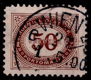 1894/95, Porto, 50 Kr. braun, gestempelt ... 