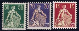 1908/40, Sitzende Helvetia, der Satz ohne 3 ... 
