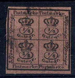 1857, Freimarke Vier Kronen, 4/4 Ggr / 12 ... 
