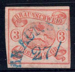 1852, Wappen, 3 Sgr orangerot, signiert ... 