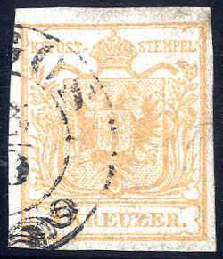 1850, 1 Kr. braunorange, gestempelt, Pracht, ... 