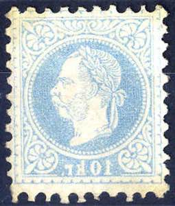 1867, 10 Kr. blau, grober Druck, ungebraucht ... 