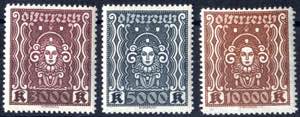 1922/24, Frauenkopf, 11 Werte, postfrisch ... 