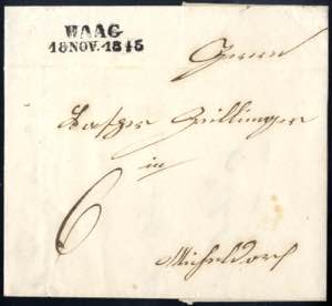 HAAG / 18 NOV. 1845, Langstempel auf Brief ... 