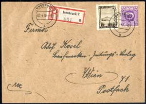 1946, eingeschriebener Brief aus Innsbruck ... 