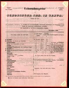 1857, Genua, Warentransport-Preis-Liste vom ... 