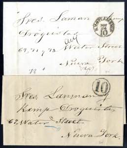 1865/70, 2 Briefe aus Havana nach New York, ... 
