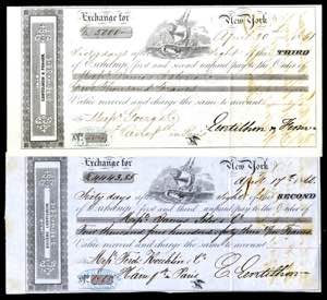 1860/61, 2 Zahlungsaufforderungen von New ... 