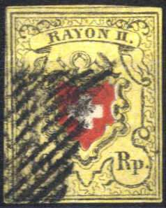 1850, Rayon II 10 Rp., gestempelt, signiert ... 