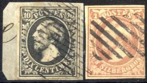 1852, Wilhelm II 10 Cent und 1 Sbg. (rechts ... 