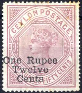 1885, Königin Viktoria, 1 R 12 C auf 2,5 R ... 