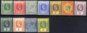 1912/18, König Georg V, komplette Serie 11 ... 