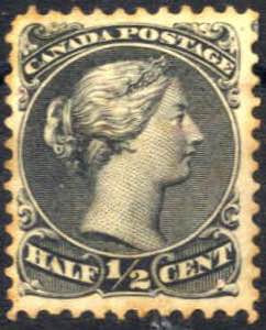 1873, Königin Viktoria, ½ C schwarz, gez. ... 