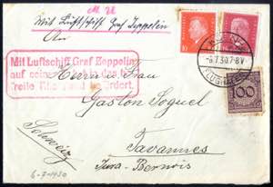 1930, Zeppelin Brief ins Rheinland von Köln ... 