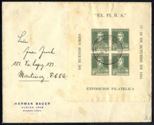 1935, Erstagsbrief des Blocks zur ... 