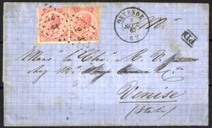 1867, Brief aus Ostende am 3.9. nach Venedig ... 