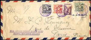 1937/38, 2 Flugpostbriefe von Curacao nach ... 