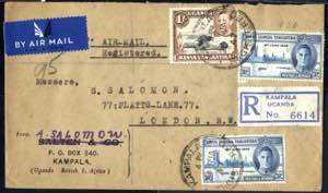 1947, eingeschriebener Luftpostbrief von ... 