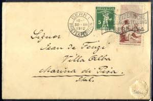 1912, Brief von Bern am 30.12. nach Marina ... 