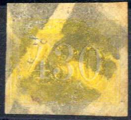 1854/61, Katzenaugen, 430 R gelb auf ... 