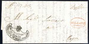 BOLZANO, im oval rot auf Brief vom 28.7.1813 ... 
