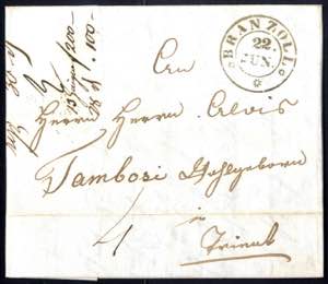 Branzoll, RDo-R auf Brief vom 22.6.1842 nach ... 