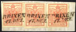 Brixen / 17.DEZ., 3 Mal IL-I auf Briefstück ... 