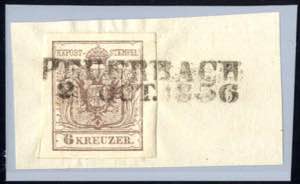 Peuerbach / 2 OCT.1856, RL-Iy auf 6 Kr. ... 