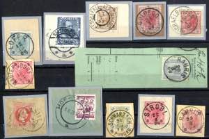 1892/1928, 12 Briefstücke mit ... 