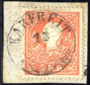 Karfreit, RDb-f, Briefstück mit 5 Kr. rot ... 