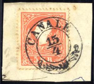 Canale, RDb-f, Briefstück mit 5 Kr. rot ... 