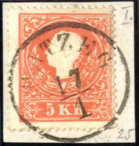 Hatzeg, RS-f auf Briefstück mit 5 Kr. rot ... 