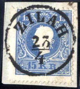Zilahs, RS-f auf Briefstück mit 15 Kr. blau ... 