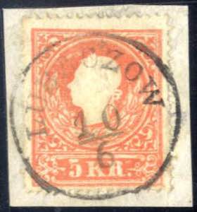 Lubaczow, RS-f auf Briefstück mit 5 Kr. rot ... 