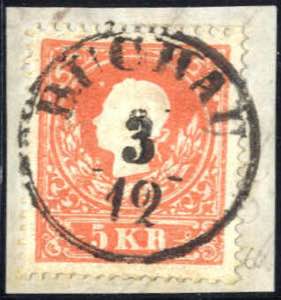 Buchau, RS-f auf Briefstück mit 5 Kr. rot ... 