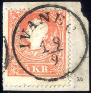 Ivanec, RS-f auf Briefstück mit 5 Kr. rot ... 