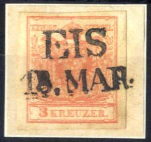 EIS / 18. MAR., RL-R auf Briefstück mit 3 ... 