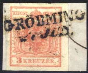 Gröbming, RL-I auf Briefstück mit 3 ... 