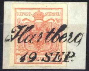 Hartberg / 19. SEP., sL-I auf Briefstück ... 