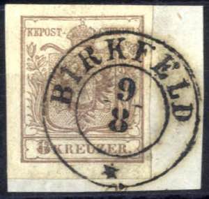 Birkfeld, RDs-f auf Briefstück 6 Kreuzer ... 