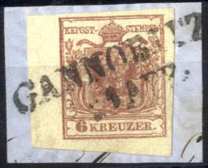 Gannobitz, RL-R auf Briefstück 6 Kreuzer ... 